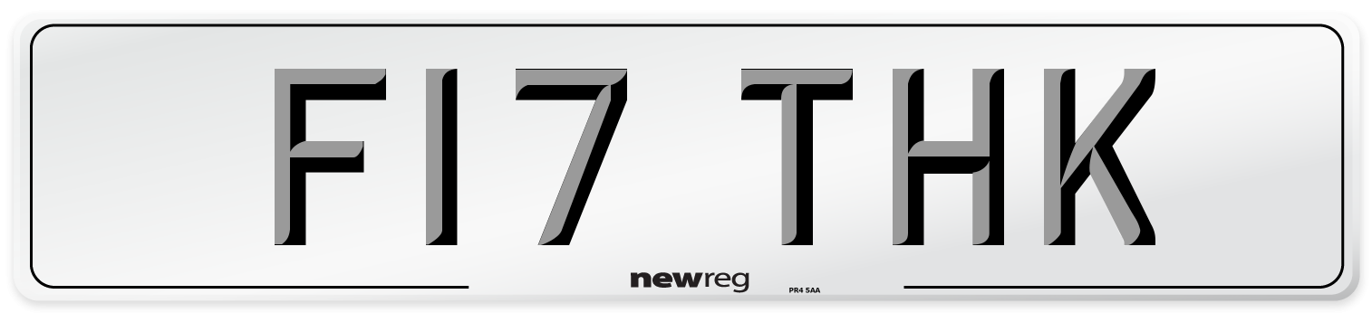 F17 THK Number Plate from New Reg